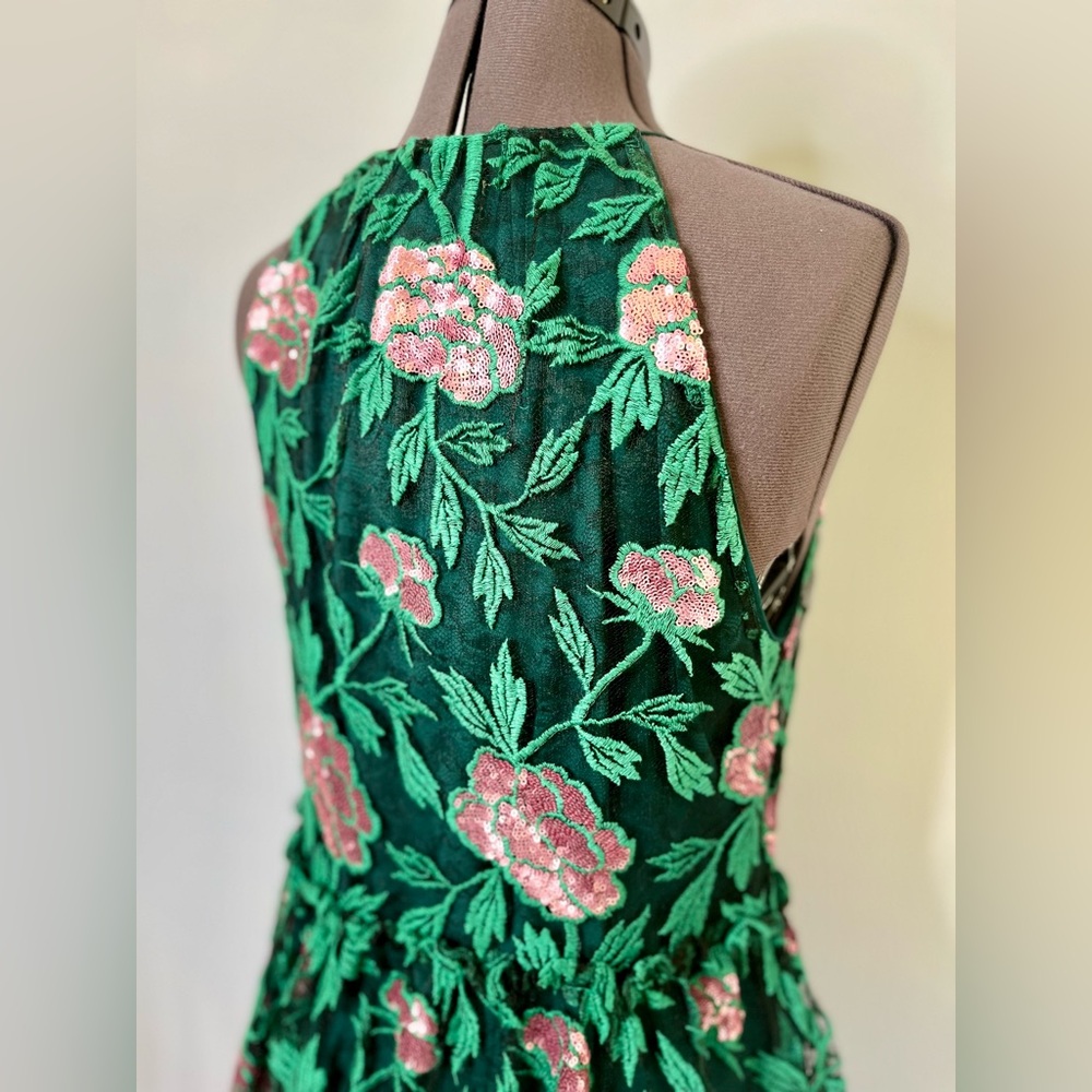 Belle Badgley Mischka Green Pink Sundress - Picture 4 of 11